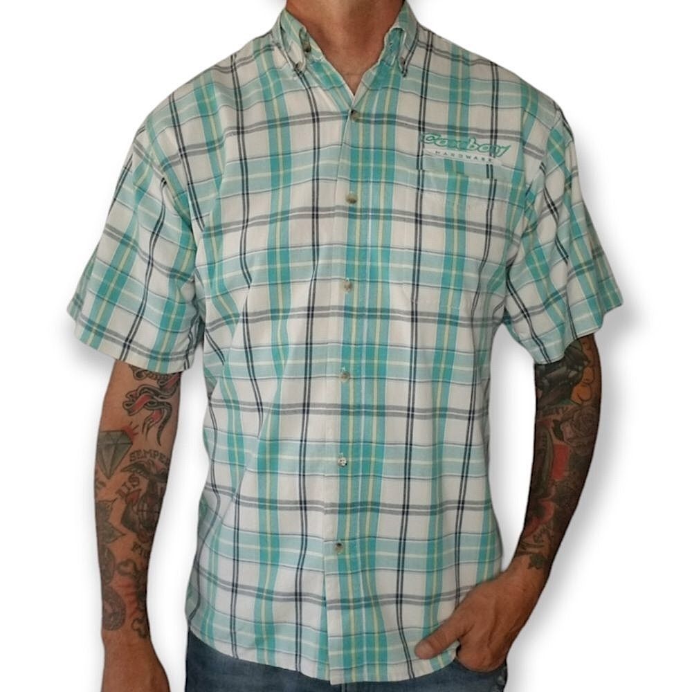 Cowboy Hardware Short Sleeve Button Up Shirt sz L